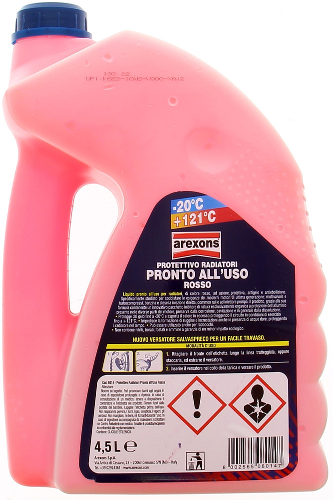 Liquido Protettivo Radiatori Rosso -20° L.4,5 Arexons - Foto 2