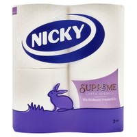 Carta Igienica Supreme Nicky , conf . da 4 Rotoli Carta Igienica Supreme Nicky , conf . da 4 Rotoli