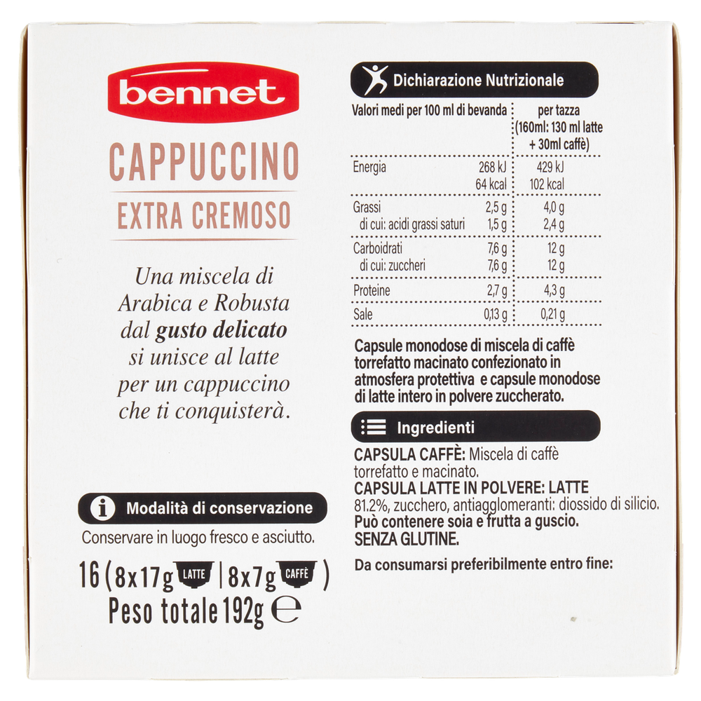 Cappuccino Caps Compatibili Dolce Gusto Conf. Da 8+8 Capsule Bennet