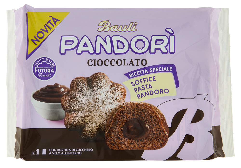 Pandori' Dark Cioccolato Merenda Per La Colazione Con Impasto Bauli - Foto 1