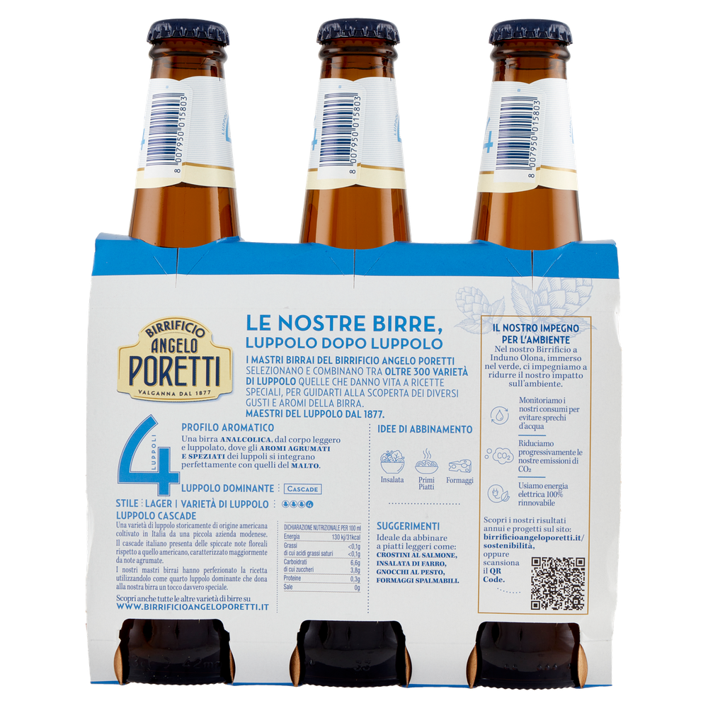 Birra Analcolica 4 Luppoli Poretti - Foto 3