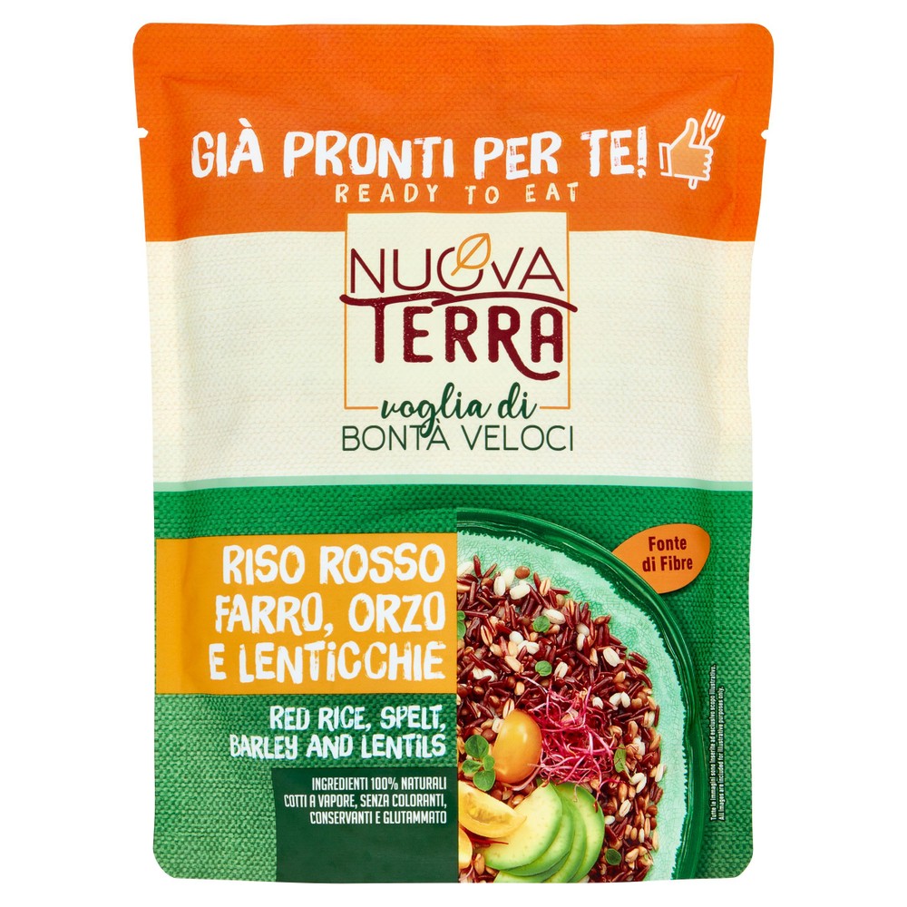 Piatto Pronto Con Riso Rosso, Farro, Orzo E Lenticchie Nuova Terra - Foto 1