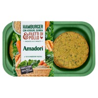 product.preview.arialabel Hamburger Con Verdure, Quinoa & Filetti Di Pollo 2x190gr Amadori