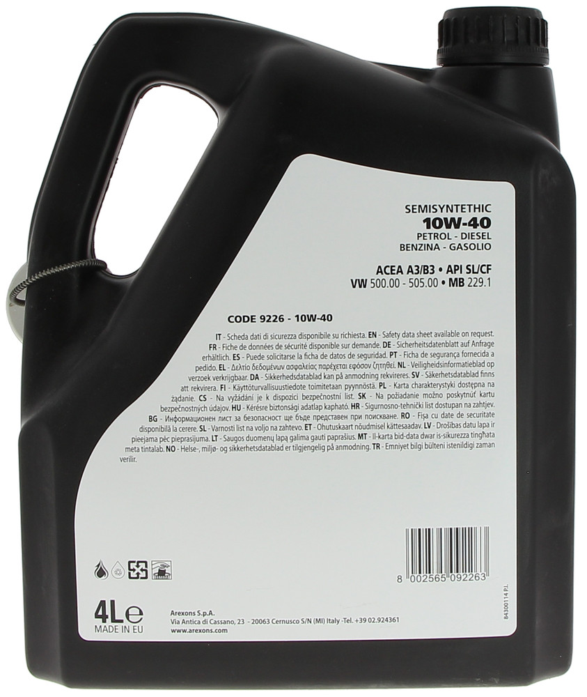 Olio Lubrificante Per Auto Semi Sintetico 10w40 4l Arexons - Foto 2