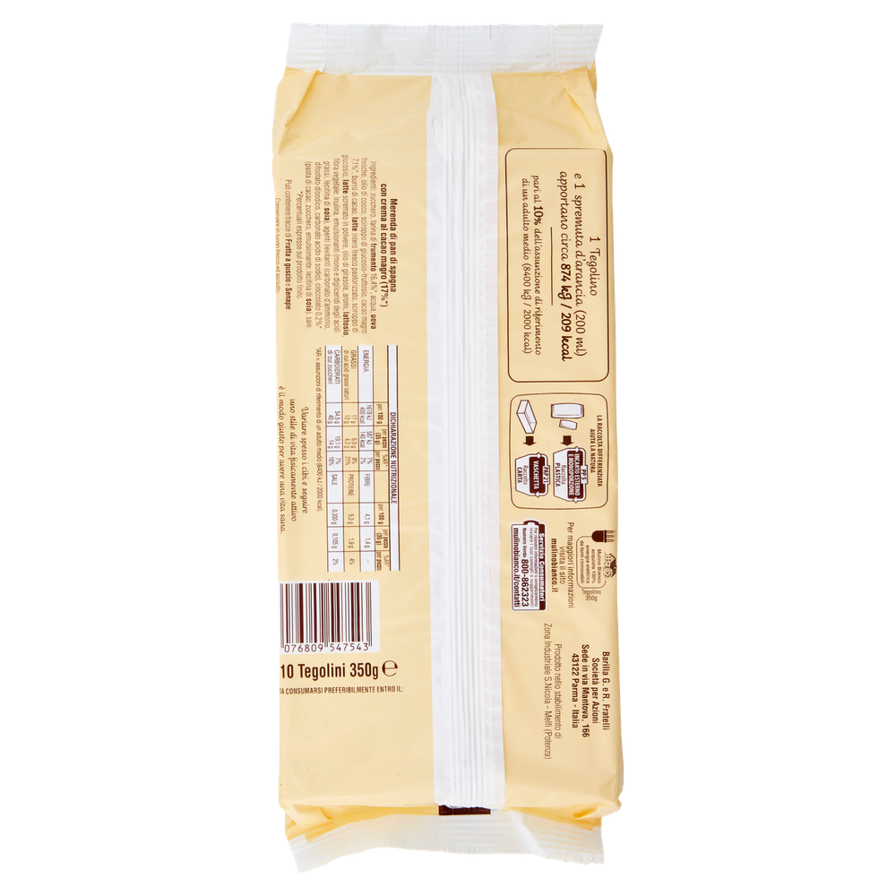 Merendine Tegolino Al Cacao Magro 10x35g Mulino Bianco - Foto 3