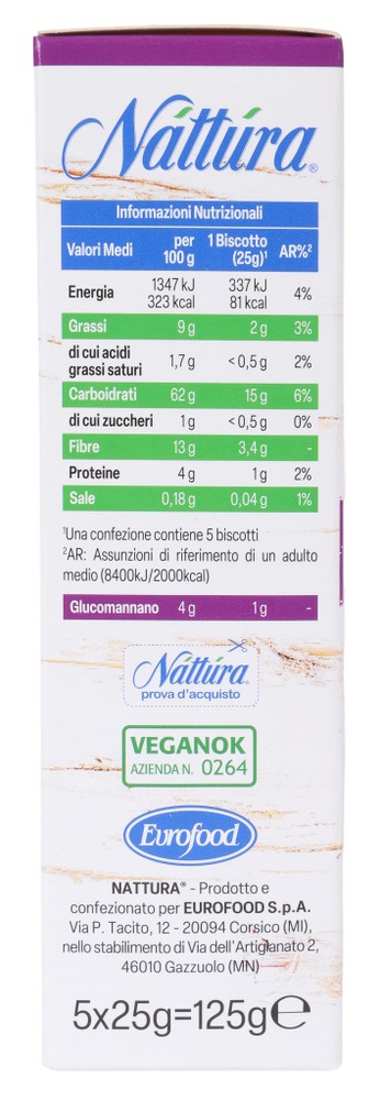 Nattura Snack Biscotto Prugna 125g - Foto 2