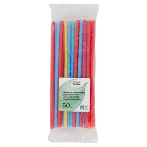 50 Cannucce Compostabili Colorate - Foto 1