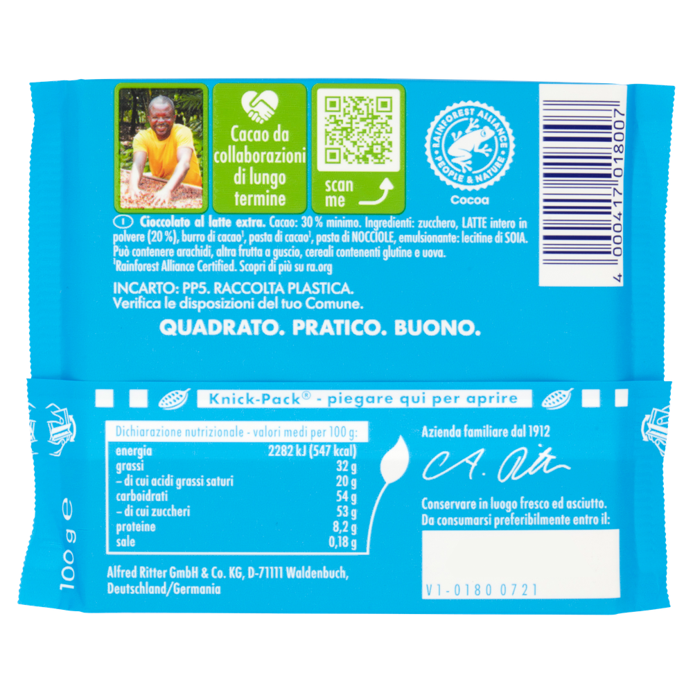 Tavoletta Di Cioccolato Al Latte Delle Alpi Ritter Sport - Foto 3