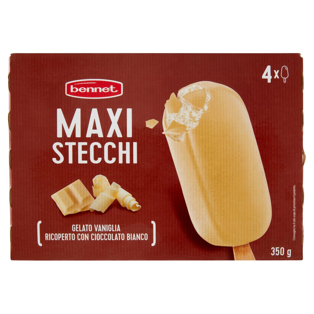 4 Maxi Stecchi Vaniglia Ricoperti Cioccolato Bianco Bennet - Foto 1