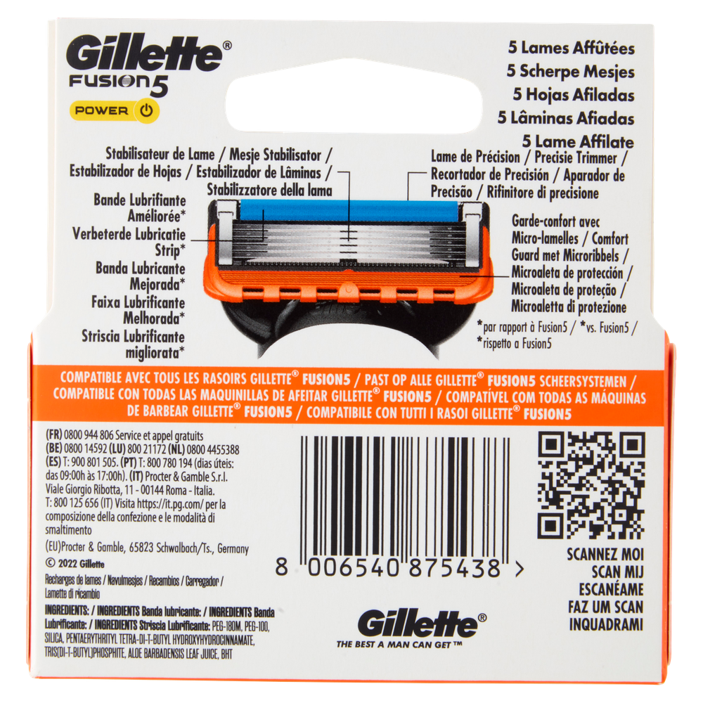 Ricarica 4 Lame Gillette Fusion5 Power
