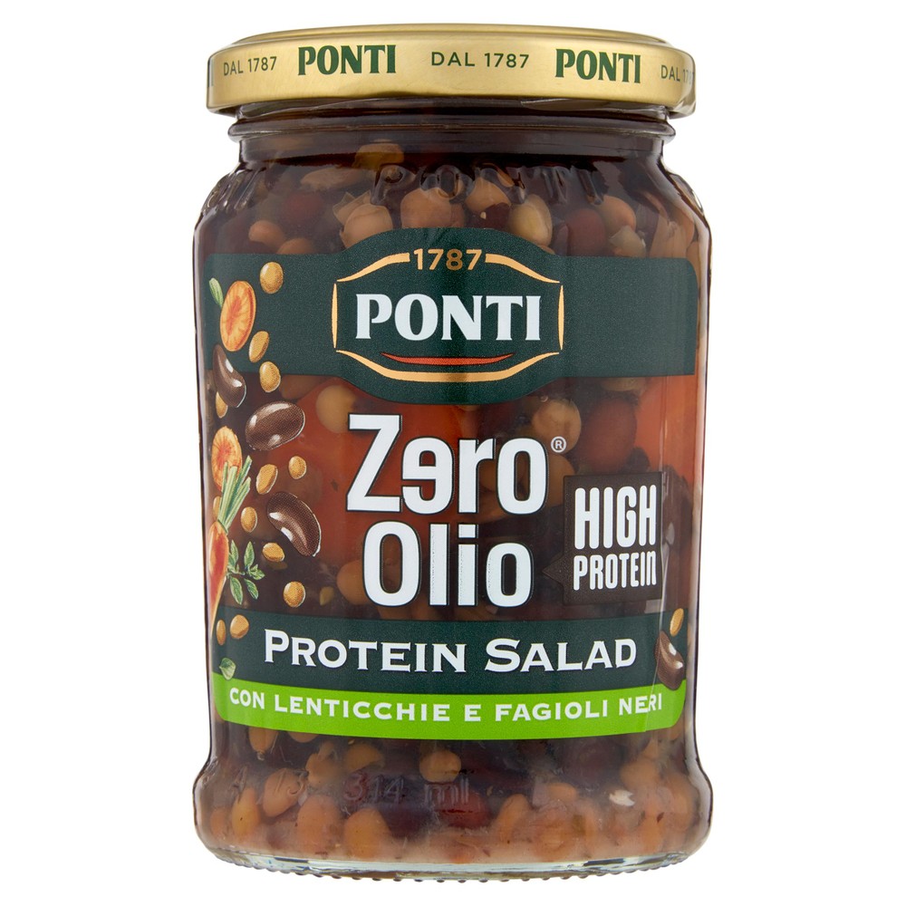 Condimento Protein Salad Con Lenticchie E Fagioli Neri Zero Olio Ponti - Foto 1