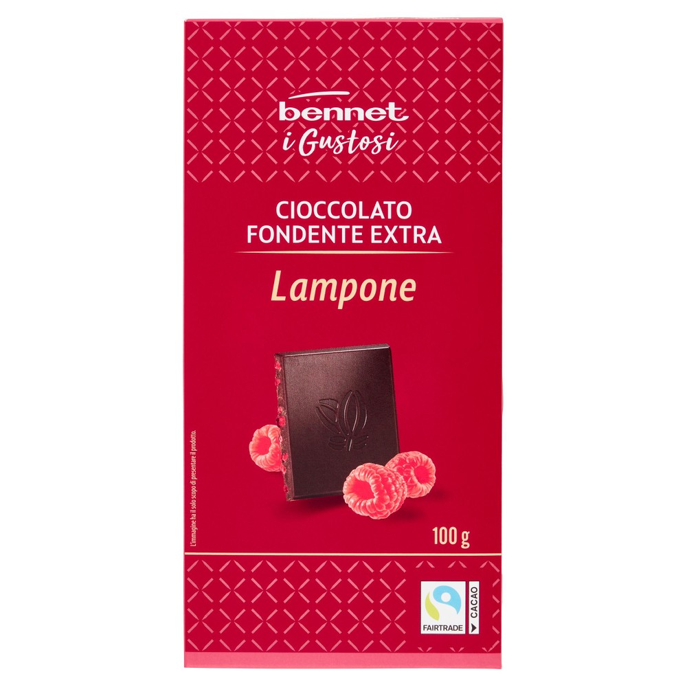 Tavoletta Di Cioccolato Fondente Extra Con Lamponi In Pezzi Bennet - Foto 1