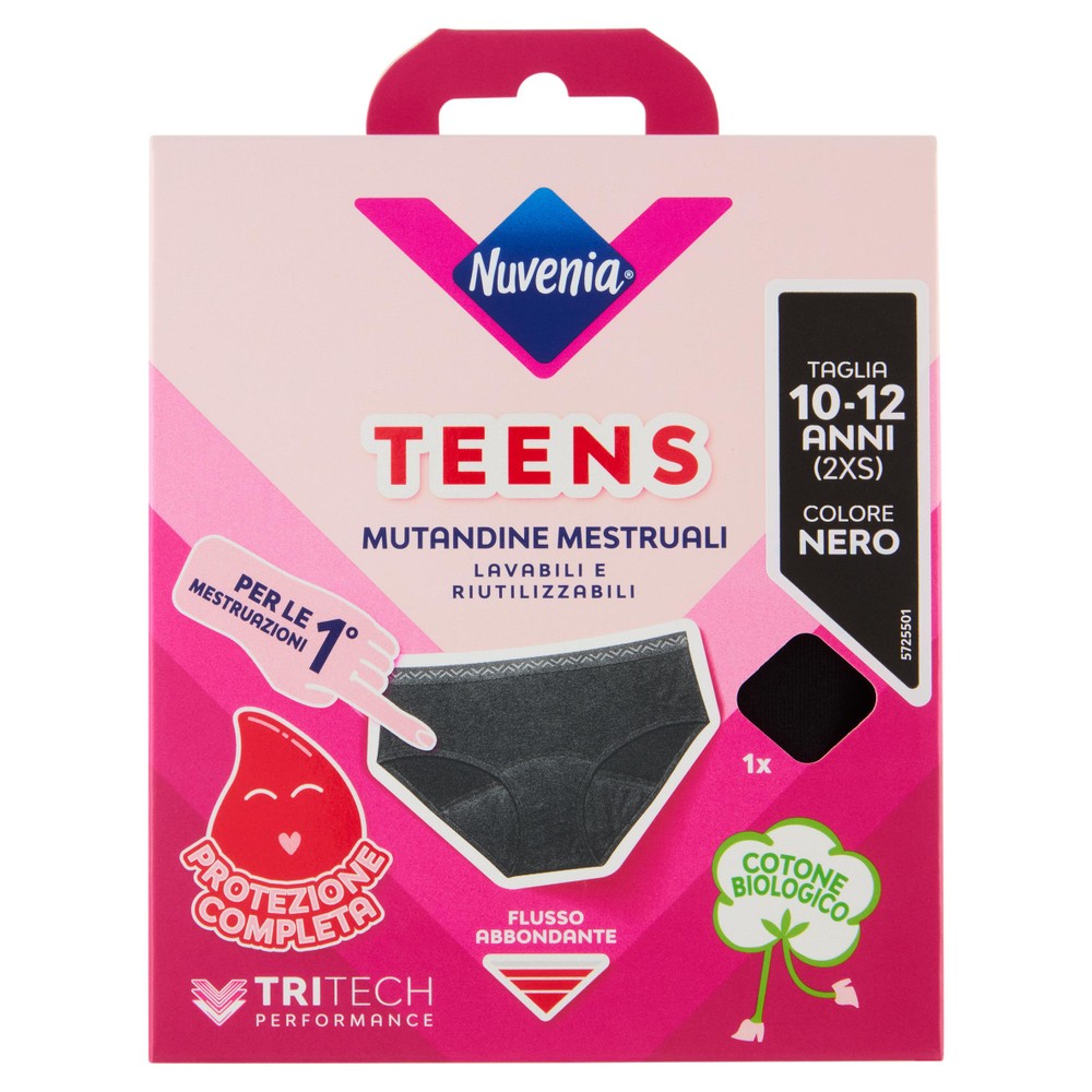 Mutanda Mestruale Black Taglia 2xs Nuvenia - Foto 1