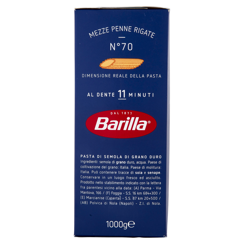Pasta Mezze Penne Rigate N.70 100% Grano Italiano Barilla - Foto 2