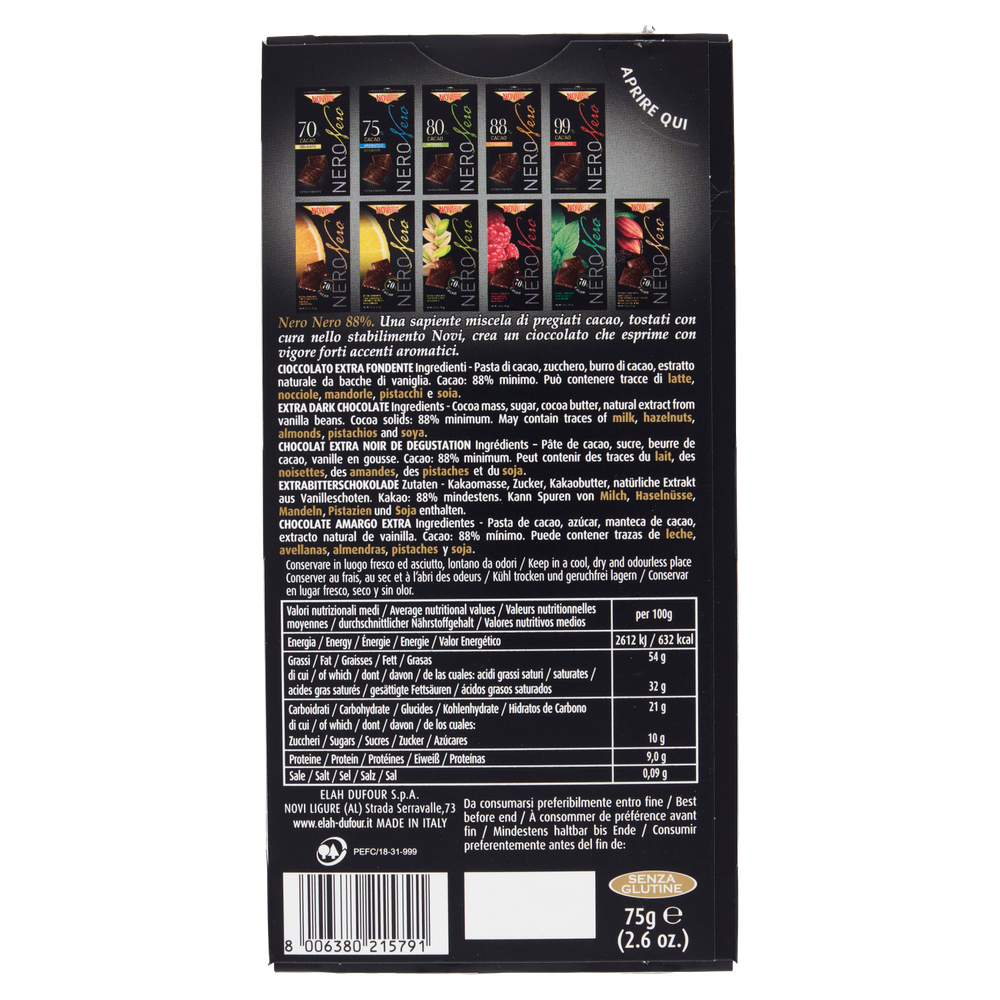 Tavoletta Di Cioccolato Neronero 88% Extra Fondente Senza Glutine Novi - Foto 3