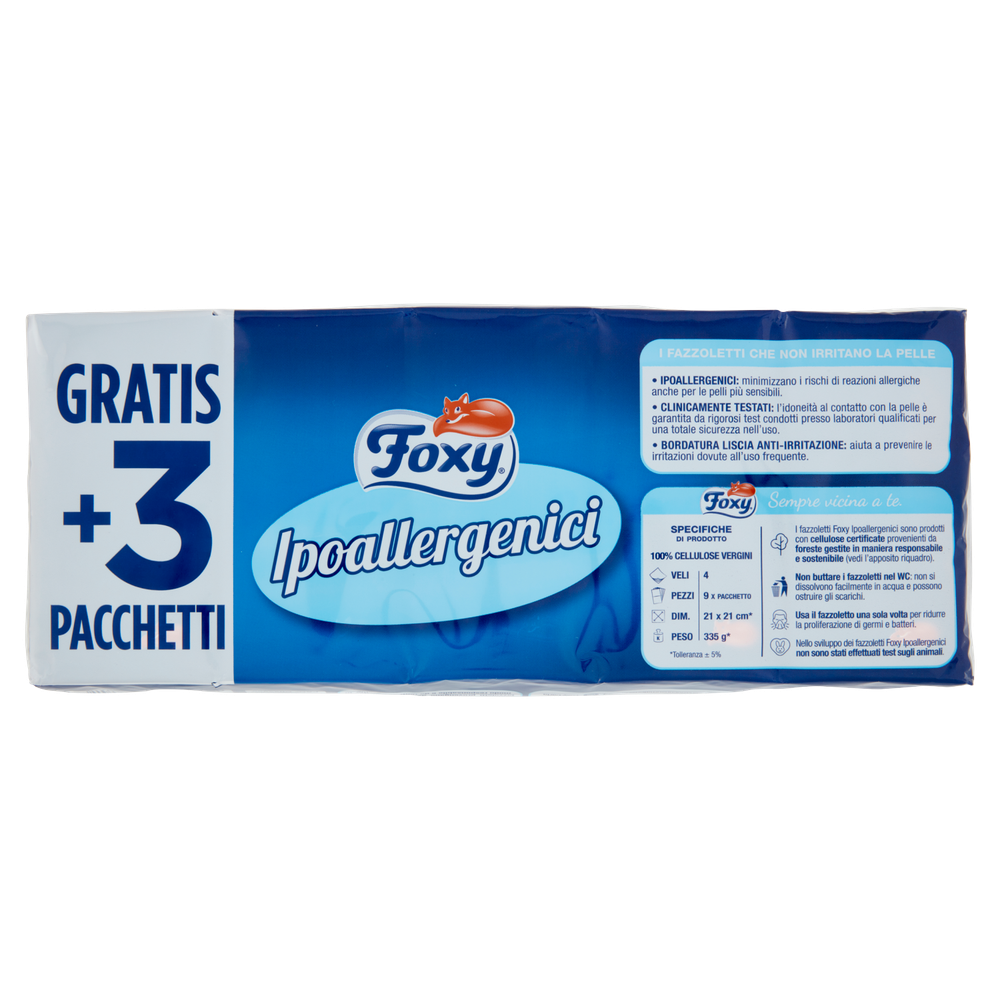Fazzoletti Ipoallergenici 4 Veli Foxy. Conf. Da 12 - Foto 3