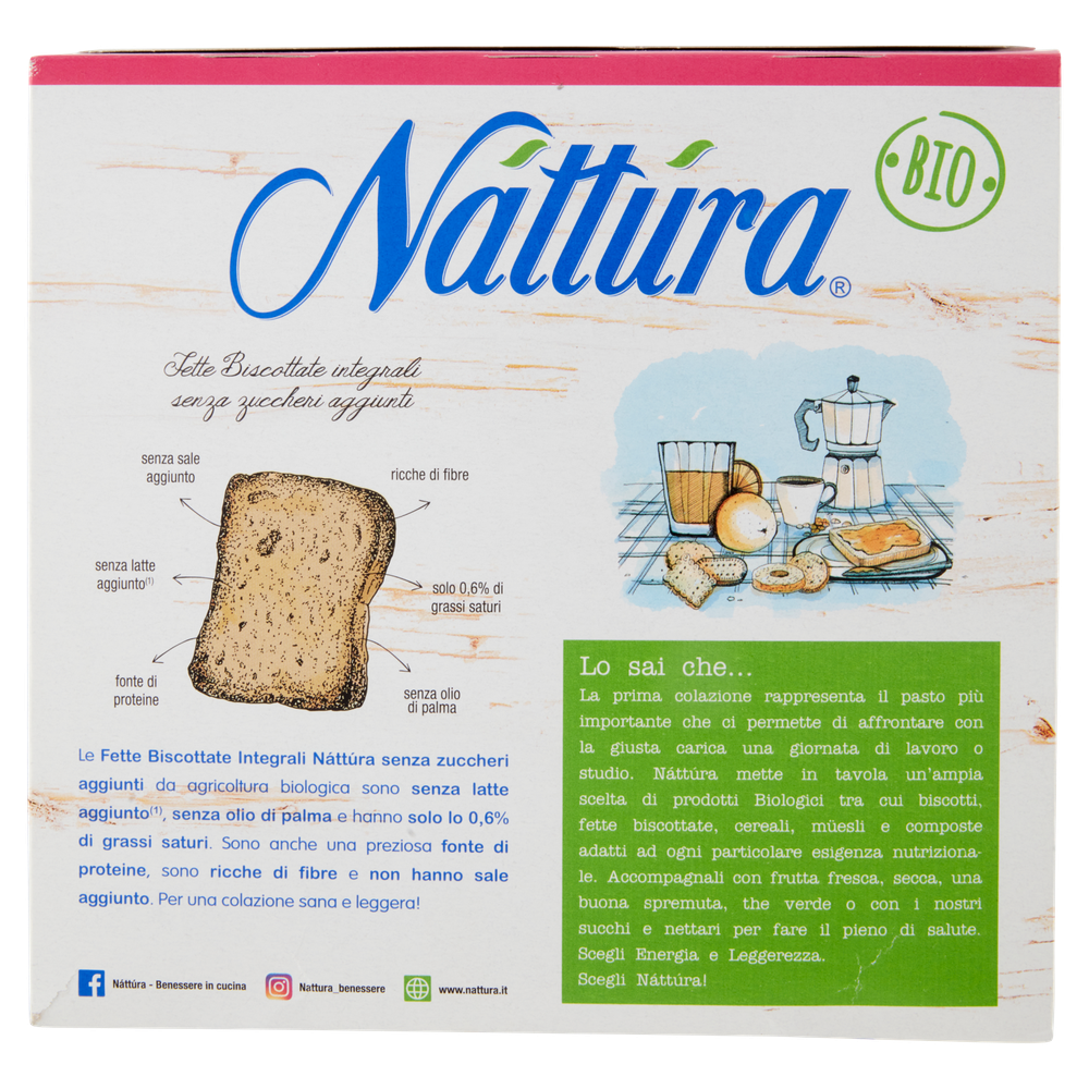 Fette Biscottate Integrali Senza Zuccheri Aggiunti Nattura - Foto 3