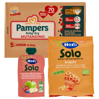 Pannolini Pampers Baby Dry Junior + Pouch + Snack Hero Solo