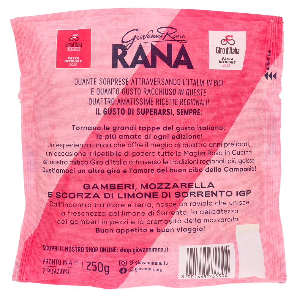 Ravioli Limited Edition Giro D'italia Gamberi Mozzarella Limone Rana - Foto 3