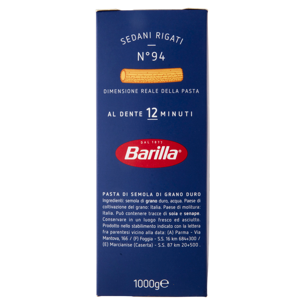Pasta Sedani Rigati N.94 100% Grano Italiano Barilla - Foto 2