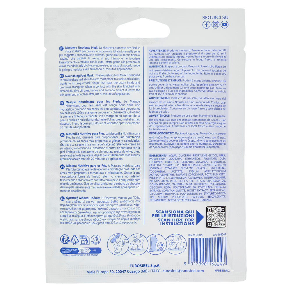 Acty Mask Maschera Nutriente Piedi Con Miele E Olio Di Mandorle 1 Pz - Foto 3