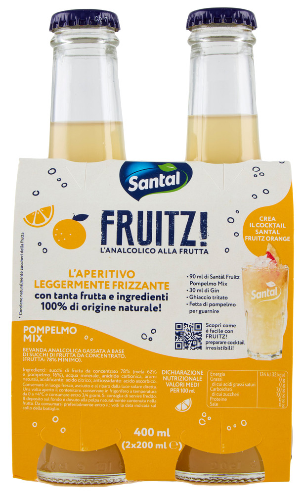 Analcolico Alla Frutta Santal Fruitz! Gusto Pompelmo Mix - Foto 3