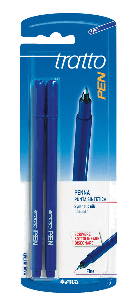 Penna Punta Sintetica Blu Conf. 2 Pz Tratto Pen
