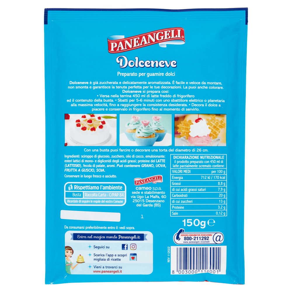 Preparato Dolceneve Per Guarnizione Dolci Aromatizzato Paneangeli - Foto 3