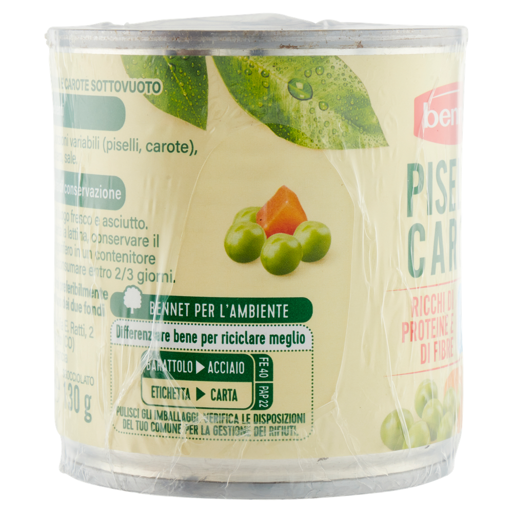 Piselli Finissimi E Carote Al Vapore Sottovuoto 3x150g Bennet - Foto 2