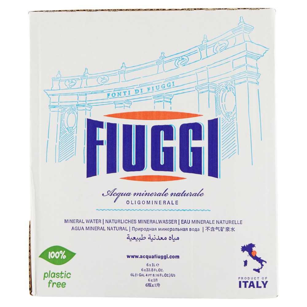 Acqua Minerale Fiuggi Cartoncino Da 6 Bottiglie Di Vetro Da Lt.1 - Foto 1