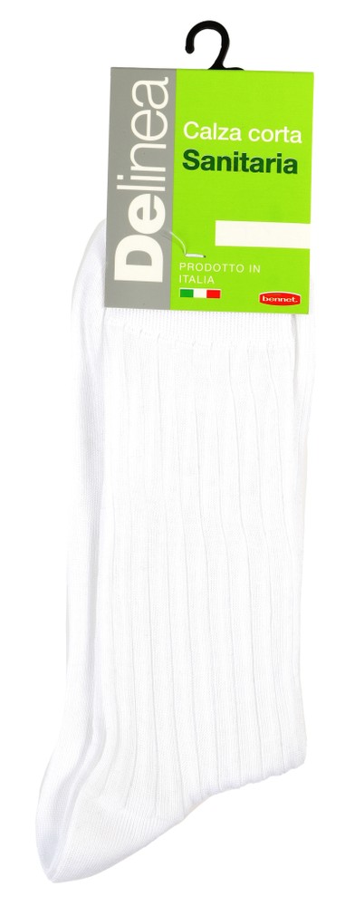 Calze Corte Uomo Sanitarie 42/44 Bianco A Coste Delinea - Foto 1