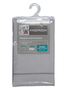 Federa Raso Tinta Unita Cm50x80 Grigio Casa Premium - Foto 1