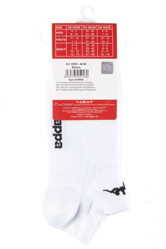 Calze Sneaker Uomo 42/44 Bianco Conf Da 3 Kappa - Foto 2