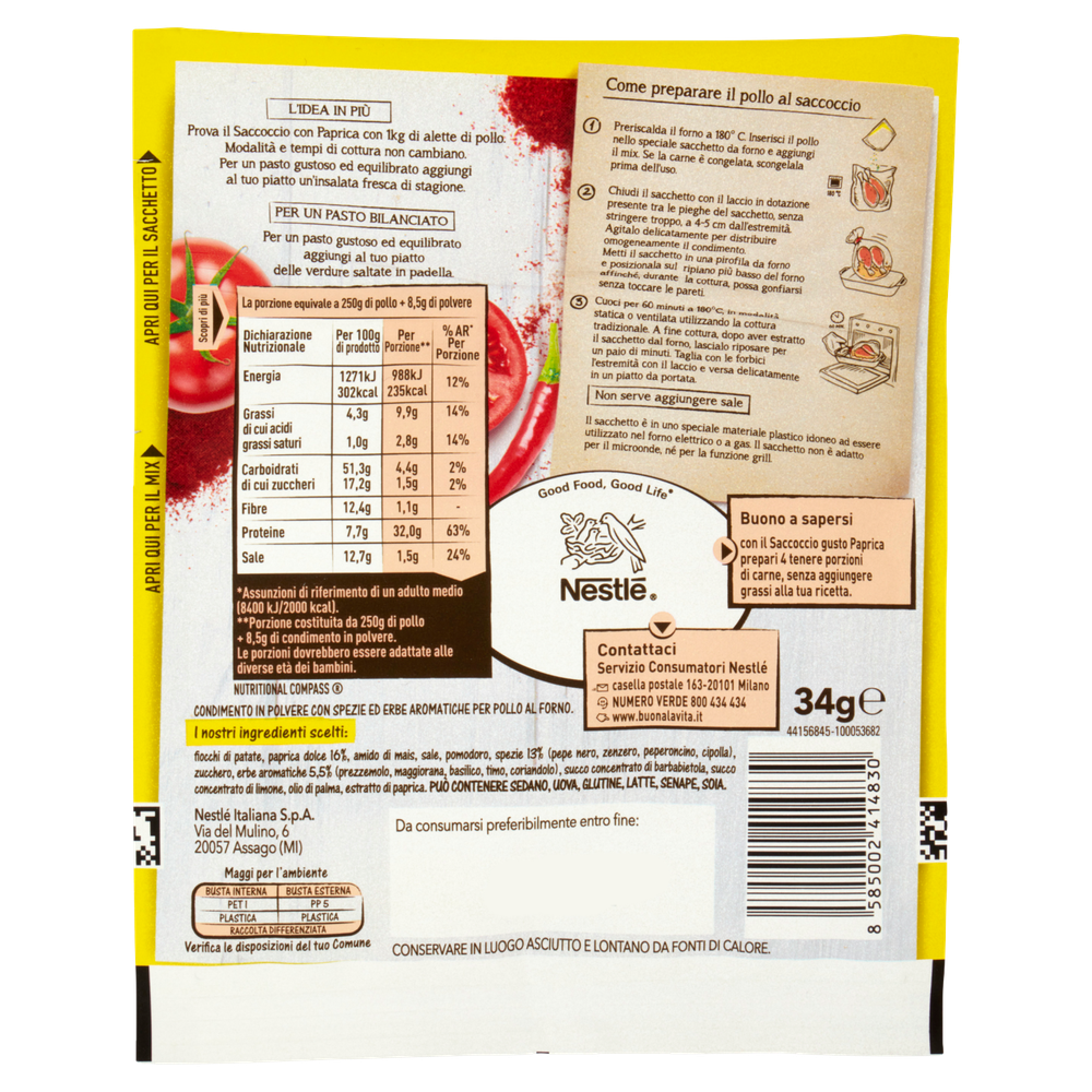 Condimento Il Saccoccio Spezie Per Pollo Paprika 1pz Maggi - Foto 3