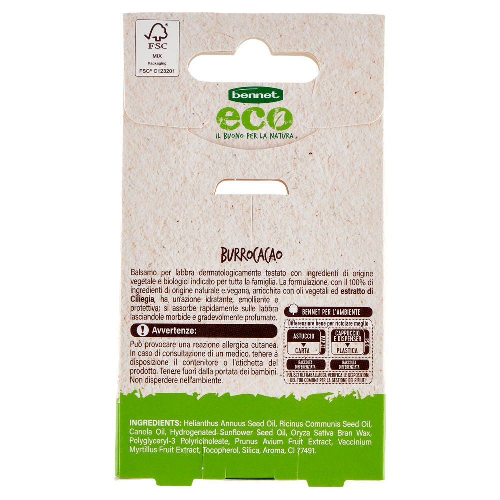 Bennet Burrocacao Eco/Natural Idratante,Emoliente,Protettivo