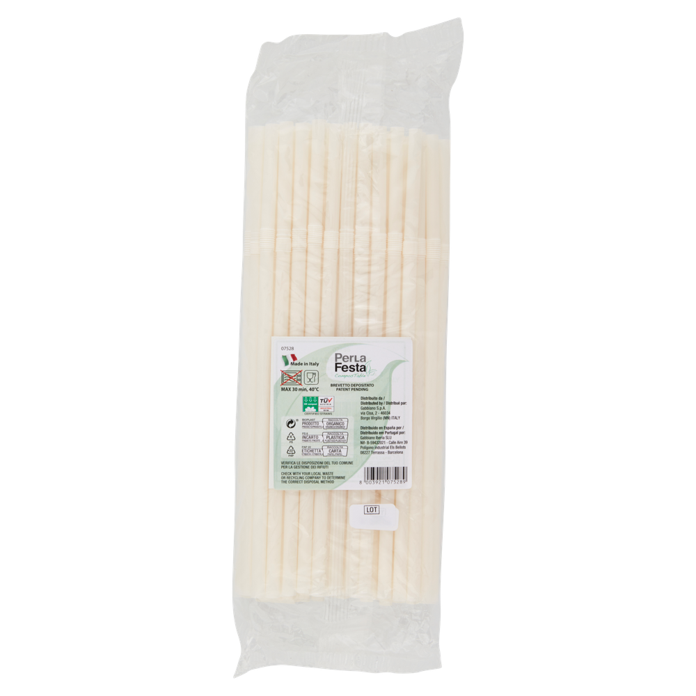 50 Cannucce Bianche Compostabili - Foto 3