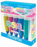 Tempera Piu' 5 Colori Pastello Glitterati Tempera Piu' 5 Colori Pastello Glitterati