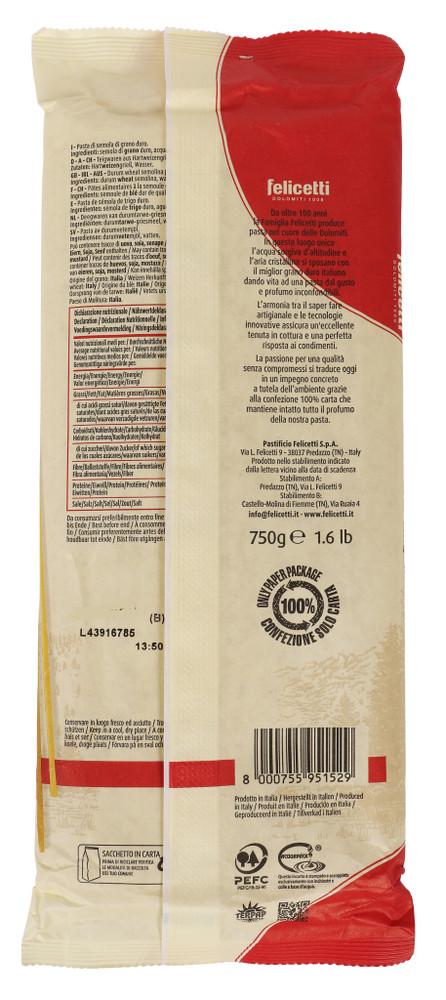 Linguine 750 Gr Felicetti - Foto 3