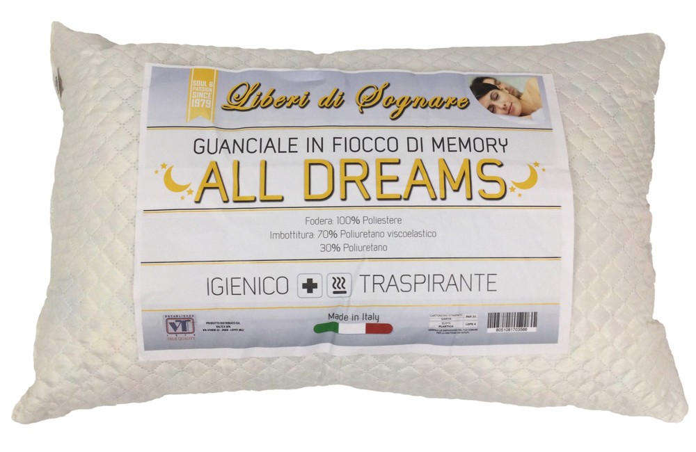 Guanciale Con Imbottitura In Fiocco Di Memory Prodotto In Italia - Foto 1