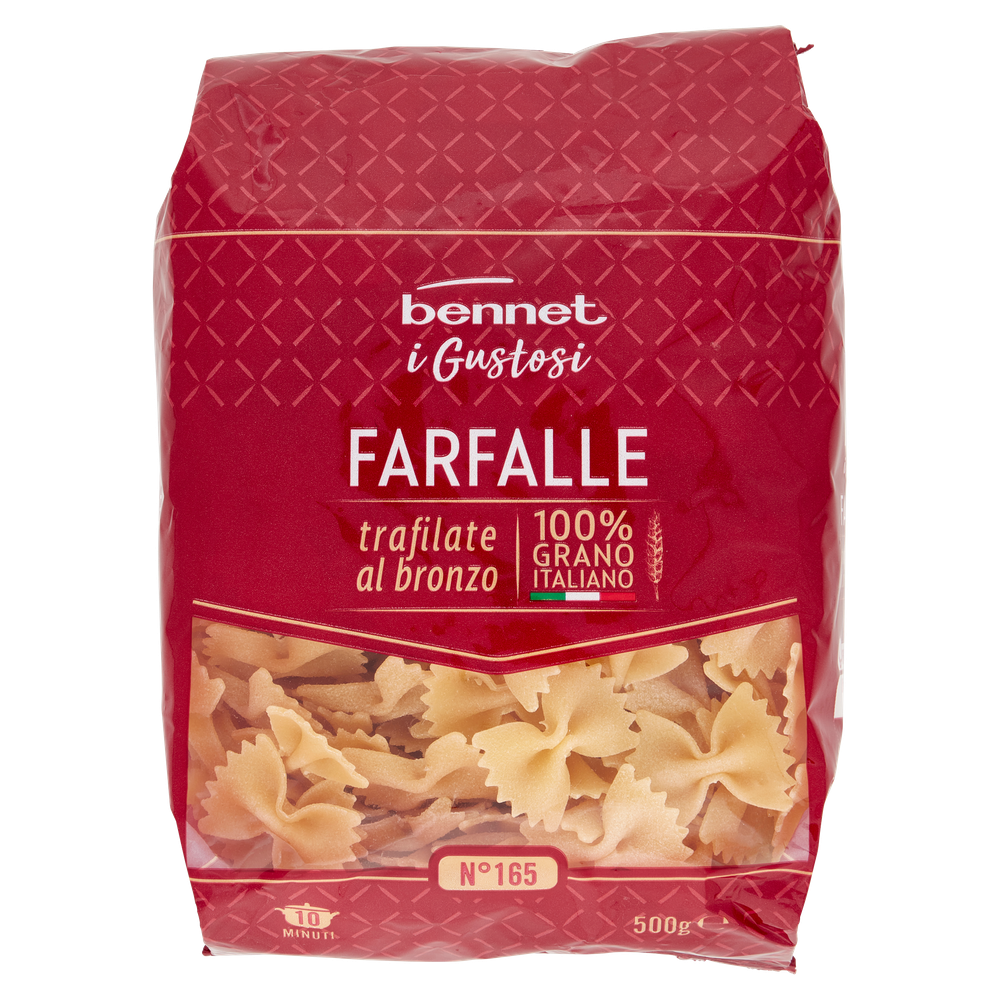 Pasta Farfalle N.165 Trafilate Al Bronzo Bennet I Gustosi - Foto 1