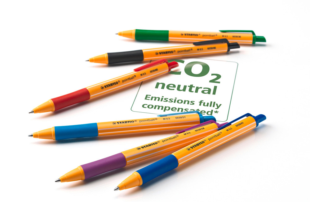 Penna A Sfera Ecosostenibile Pointball In Pack Da 3 Colori Stabilo