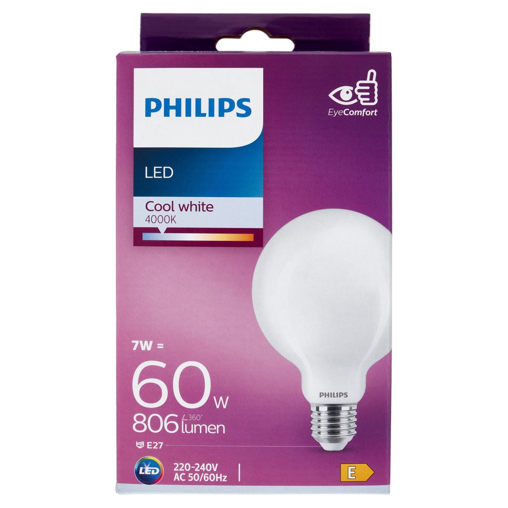 Lampadina A Led Globo 60w Attacco E27 Luce Fredda Philips - Foto 1