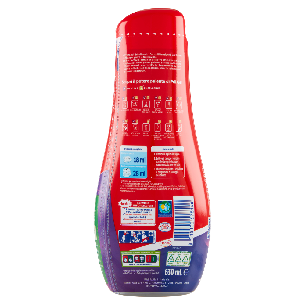 Detergente Lavastoviglie Gel Classico Tutto In 1 Pril 35 Lavaggi - Foto 3
