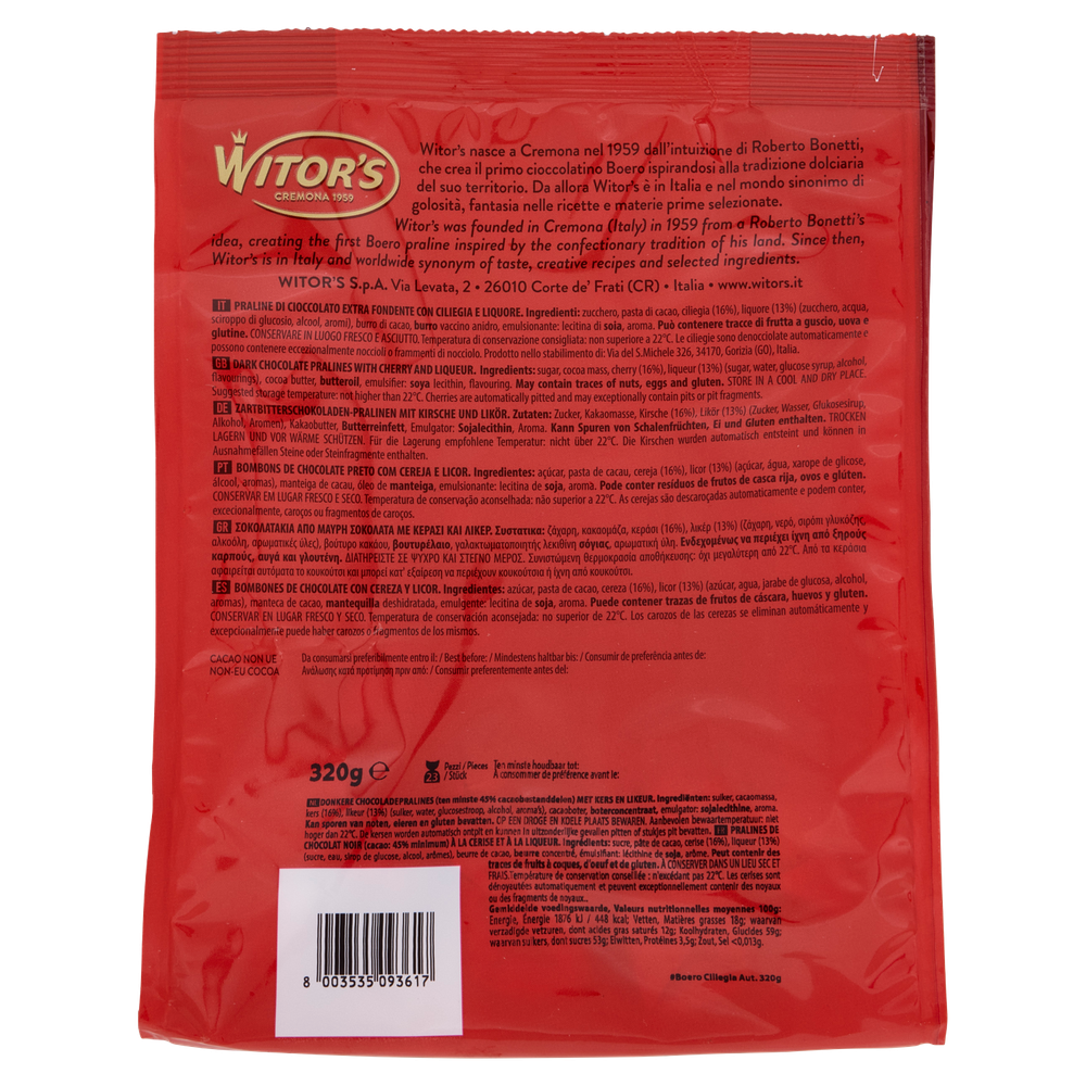 Boero Originale Cioccolato Extra Fondente Con Ciliegia E Liquore - Foto 3