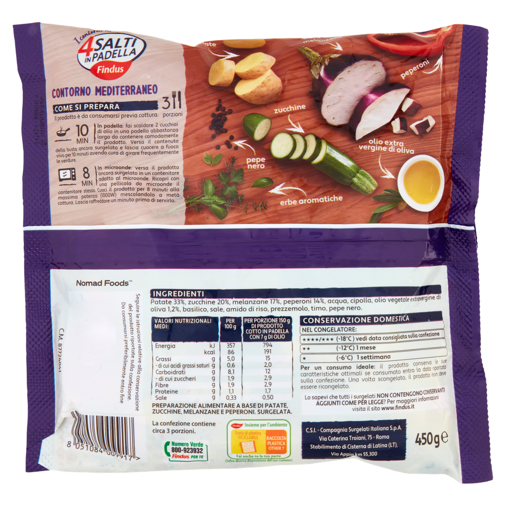 Contorno Mediterraneo Con Olio Evo 4 Salti In Padella Findus - Foto 3