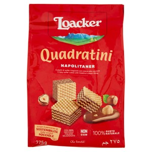 Wafer Quadratini Napolitaner Con Crema Alle Nocciole Italiane Loacker - Foto 1