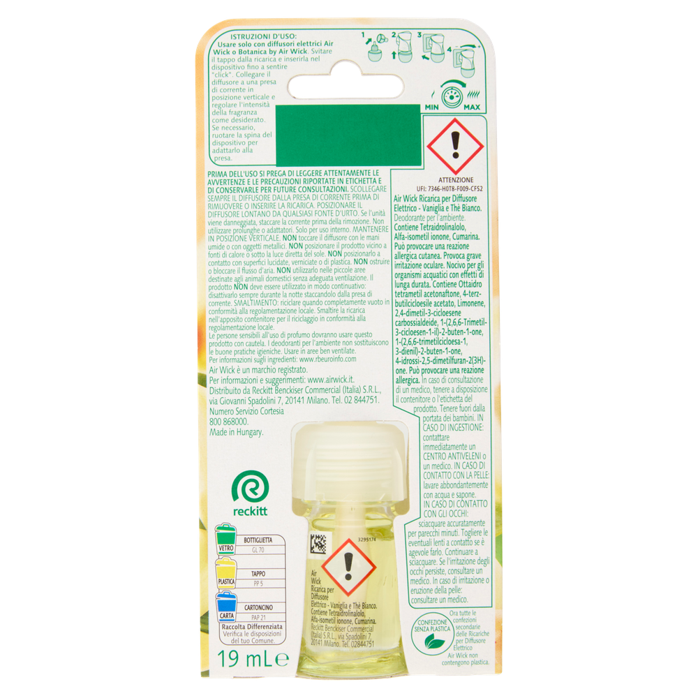 Ricarica Per Diffusore Elettrico Ambiente Vaniglia Thè Bianco Air Wick - Foto 3