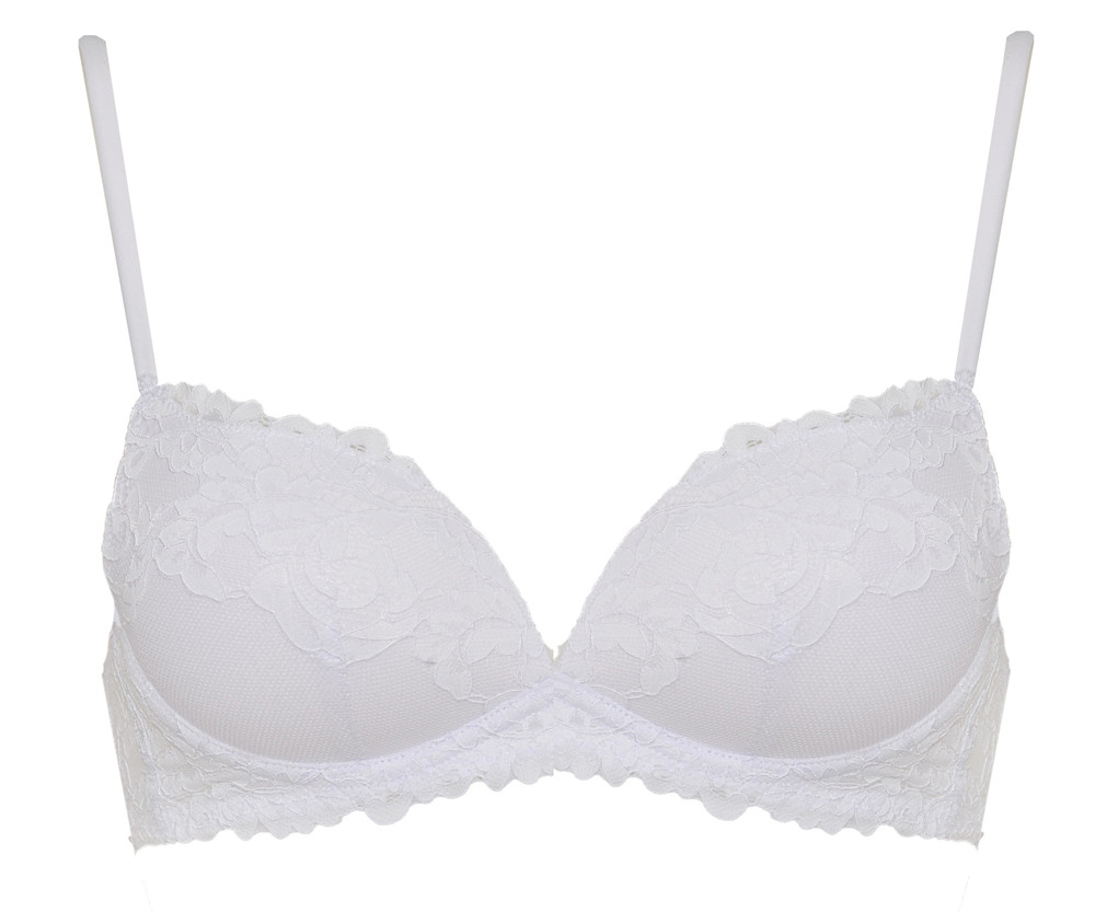 Reggiseno Push Up In Pizzo Senza Ferretto 2 Bianco Infiore - Foto 1