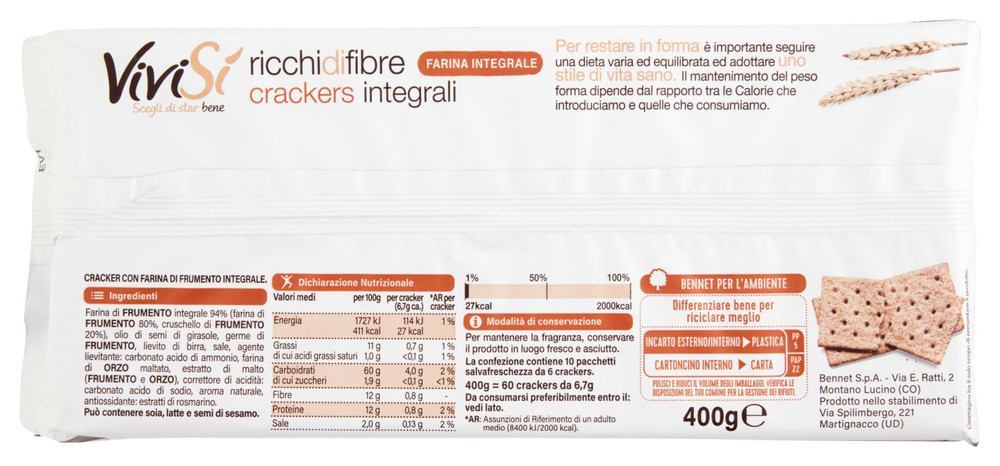 Crackers Integrali Bennet Vivisì - Foto 3