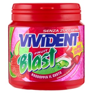 Vivident Blast Fruit Chewing Gum Ripieno Gusto Fragola